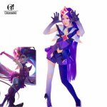 ROLECOS Game LOL Zoe Cosplay Costume LOL Star Guardian Zoe Cosplay Costume Purple Sexy Dress Pants Women Uniform Full Set