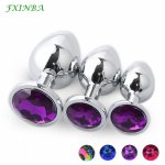 FXINBA 3 Size Stainless Steel Anal Plug Metal Butt Plug Large Set Waterproof Jewelry Beads Buttplug Adult Sex Toys for Women Man