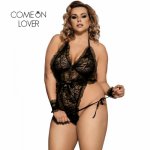 Comeonlover One Piece Lingerie Sexy Hot Erotic Teddies Bodysuit With Cuff Women Lace Body Suit Plus Size Porno Costume RI80050