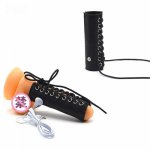 PU Leather Penis Sleeve Cock Ring Electro Shock Sex Toy ,Electrical Stimulation Penis Ring Medical Themed Toy Accessory For Man