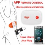 Electric Shock Anal Plug Smart APP Remote Control USB Charge Anal Vagina Plug Vibration Penis Ring Sex Toys For Men Masturbator