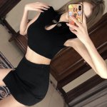 2020 sexy nightclub retro top and skirt cheongsam lingerie women split mandarin collar qipao evening party banquet suit female