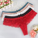 Summer Sexy Panties women Lace Underwear Open Crotch Pearl Thong female G String Seamless mini Briefs Female Lingeries