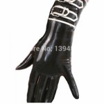 sexy exotic lingerie outdoor women men unisex club black latex handmade short gloves with buckles gloves cekc slim zentai fetish