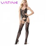 VATINE Sexy hanging Neck Exotic Apparel Sexy Lingerie Catsuit Open Crotch Bodysuit Erotic underwear Adult Products