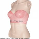 Baby Pink Strapless Sexy Latex Bra Rubber Bras Lingerie Brassieres BRA-0005