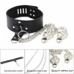 Fetish Collar Chain with Nipple Clamps Sex BDSM Bondage Restraint Sex Toys for Women Harness Belt Adult Games Exotic Accessories