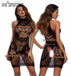 Sexy crochet Fish Net  Lingerie Babydoll dress Underwear Chemises Sex Products Teddies Bodysuits Sleepwear W039