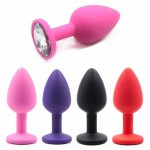 Silicone Anal Plug Butt Plug Unisex Plated Jewelry Sex Stopper Prostate Massage Sex Toys for Men Women Anal Trainer for Couples