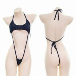 Women Sexy High Cut One-piece Leotard Cutout G-String Breast Exposing Bikini Underwear Erotic Lingerie Swimsuit