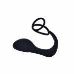 Silicone Anal Plug Male Prostate Massager Double Cock Ring Butt Plug for Men , Adult Sex Toys for Man, Exotic Accessories