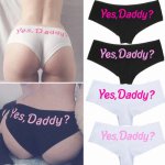 Sexy Lingerie Women Underpants Letter Yes Daddy? Seamless Funny Briefs Underwear Panties T string Thongs Knickers