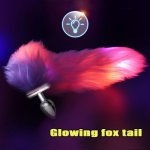 Illuminate Fox Tail Stainless Steel/silicone Detachable Anal Dilator Man/women Buttplug Long Tail Plug Anal Stimulation Sex Toy.