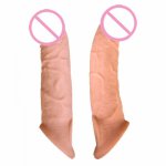 Realistic Penis Sleeve Enlargement Reusable Condom Soft Silicone Penis Extender Cock Ring Dildo Cover Adults Sex Toys For Man