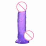 Big size Fashion Jelly Realistic Dildo, 6.15 inches Crystal Penis Suction Cup Penis Huge Dildo Cock  Adult Sex toys for Women