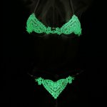 MUSHIERYA New Fluorescence Women Pearl Lace Mini Panties Lady Underwear Beading Massage Erotic Lingerie Hot Sexy Set Tangas