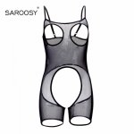 2018 New Black Mesh See Through Erotic Lingerie Sex Underwear for Women Babydoll Hipless Pregnant Cupless Costumes Plus Size