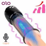 OLO Voice Automatic Suck Male Masturbation Cup Penis Enlargement Vacuum Pump Erection Penis Extender Artificial Vagina Sex Toys