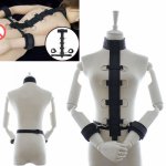 T Shape BDSM Handcuffs Neck Restraint Bondage Adjustable Nylon With Metal Rings Locks Adult Sex Toys for Women/Man