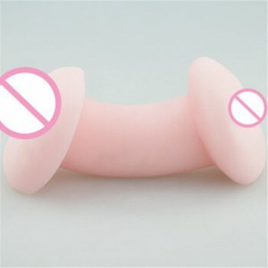 Male Masturbator Cup Silicone Dual Channel Vaginal Inverted Mold Sex Toys for Men Inflatable Doll Appliance Accessories