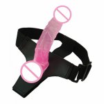 Wearable Realistic Dildo with Suction Cup and Adjustable Leather Belt Anal Plug Butt Penis Adult Sex Toy for Lesbian Women