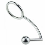 Stainless Steel Anal Hook With Ball & Cock Rings Metal Anus Butt Plug Male Penis Rings Fetish Erotic Sex Products For Men