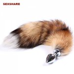 New spiral Anal plug Stainless steel butt plug cat tail anal plug Faux fox tail cosplay anal sex toys metal butt plug dog tail