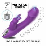 G Spot Rabbit Vibrator Rechargeable Waterproof Dildo With Double Motor Clitoral Stimulation With 12 Vibration Mode Quiet Sex Toy