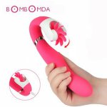 Dildo Tongue Licking Heating Vibrator for Women Clitoris Stimulate Vaginal Massage Anal Plug Vibration Stick Sex Toys For Adult