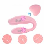 Waterproof Silicone C Type Dildo Dual Vibrator Wireless Remote Control Anal Clitoris G Spot Vibrators for Couples Adult Sex Toys