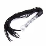 Glass Handle Anal Plug Dildo Leather Whip Adult Games Flogger BDSM Torture Bondage Restraints Spanking Slave Sex Toy For Couple