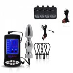 Electric Shock Penis Ring Massage Pad Anal Butt Plug Sex Medical Themed Toys Kits , Electro Stimulate Sex Toys For Men Couples