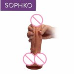 Silicone Realistic Dildo for Women G Spot Stimulate Anal Dildo Sex Toy for Couples Erotic Game with Sucker Male Penis