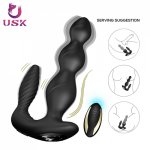 usk high-end Remote Control Double Motors Vibrating Prostate Massager Waterproof Men Anal Plug Gay Anal Toys Sex Toys For Men