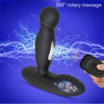 Electric Shock Prostate Massage Vibrators Rotation Anal Plug Male masturbators Stimulator Remote Control Anal Sex Toys For Men