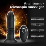 Wireless Remote Control Anal Vibrator Telescopic Big Dildo Prostate Massager Sex Toys For Men Women G Spot Vibrating Butt Plug