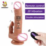 Silicone Big Penis Woman Masturbation Sex Toy Wireless remote control double head vibrator Realistic dildo Massage Clitoris