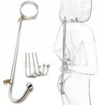 304 Stainless Steel BDSM Restraint Body Sex Toy for Couples Women Men Fetish Bondage Slave Neck Collar with Anal Plug Ball