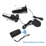 Wireless Remote Size M L Anal Plug Electric Shock Host Double Output Sex Toys For Men Women Gays Sexs Medical Themed Sex Toys