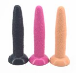 Long Silicone Anal Plug With Suction Cup Anal Massage Dildo Masturbator Sex Products Flexible Soft Anal Dildo Unsmooth