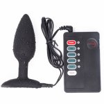 Electri Shock Pulse Silicone Anal Plug Multi Frequency Vibrating Anus Expansion Stimulator BDSM All-sided Stimulation Anal Toys