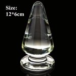 12*6cm Smooth cone type Glass anal plug Butt Plug,anal Dildo gay Sex products Toys for Men&Women glass buttplug erotic toys