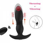 Wireless Remote Control Vibrating Telescopic Male Prostate Massager 12 speed Anal Butt Plug Vibrator Anal Sex Toys For Men Women