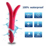 APHRODISIA Waterproof Rabbit Vibrator, Rechargeable G spot Massager Sex Toy, Silicone Dual Motors Vibrator For Women Sex Machine