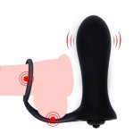 10 Frequency Silicone Male Prostate Massager With Penis Delay Ejaculation Ring Butt Plug Anal Plug Vibrator Sex Toy for Men