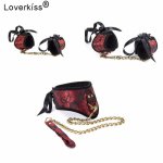 Loverkiss Soft Sponge Sex Handcuffs Ankle Cuffs Slave Collar Bondage Set Submissive BDSM Erotic Toys Sex Products for Couples