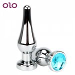 OLO Stainless Steel Metal Anal Plugs With Diamond Butt Plug Sex Toys for Women and Men Masturbation Prostate Massage