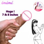 7,8 Inches Soft Big Dick Keel Suction Cup Dildos Silicone Real Skin Feeling Bend Huge Dildo Realistic Penis Sex Toys for Adult