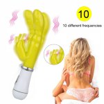 Stimulate Double Head Vibrator G Spot Masturbation Tongue Medical Silica Gel 10 Frequency Waterproof Sexual Love