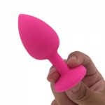 Small Medium Large Silicone Butt Plug with Crystal Jewelry Smooth Touch Anal No Vibration Sex Toys for Woman Men Gay